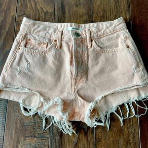 Grlfrnd Light orange cropped jean shorts